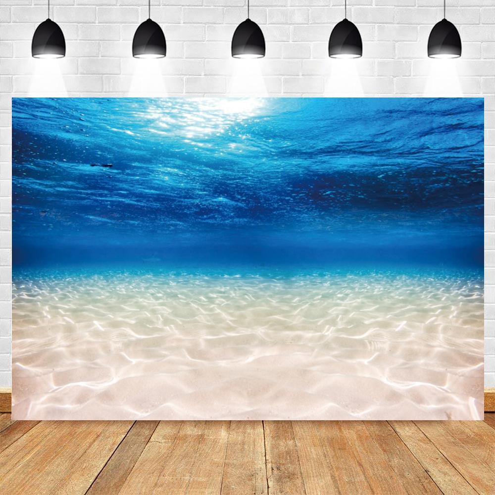 Underwater World Seabed Photography Backdrop Decor Ocean Undersea Fish Coral Baby Birthday Background Photo Studio Props Custom
