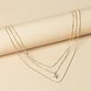 Square diamond necklace niche jewelry multi-layer metal chain pendant female collarbone chain wind