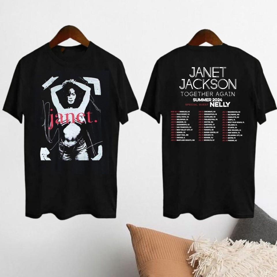Janet Jackson Together Again 2024 Tour Janet Jackson Vintage TShirt S5XL Unisex T-Shirt XL