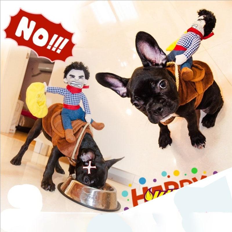 Premium Quality Funny Riding Horse Cowboy Pet Dog Costume For Halloween Parties