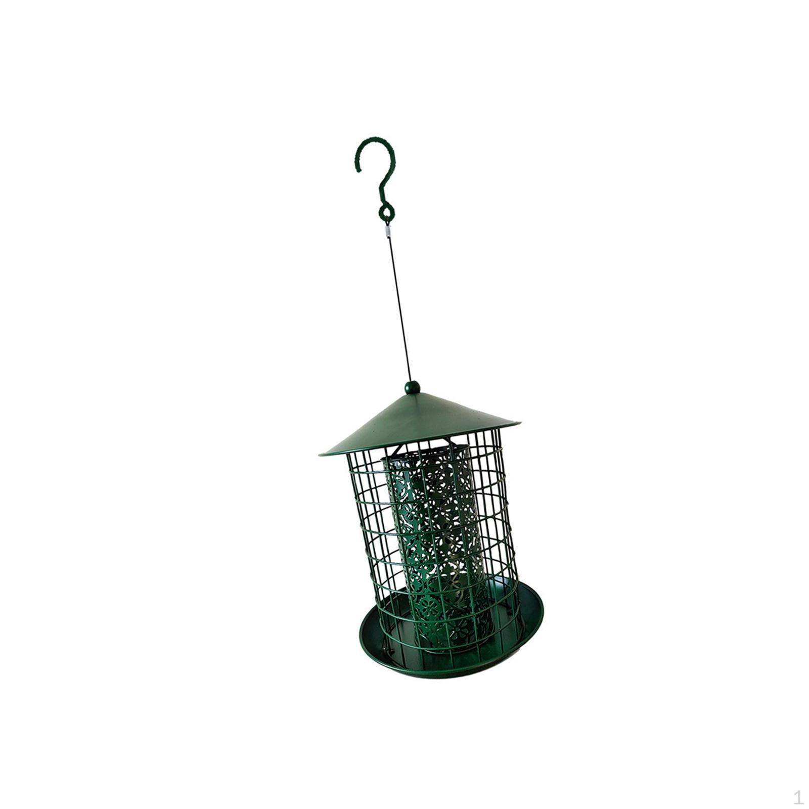 

Outdoor Hanging Bird Feeder Garden Decor Vintage with Hook Cage Feeding Station Birdfeeder for Park