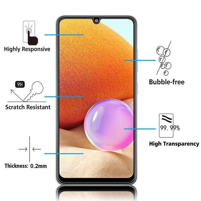 Film de protection - VCOMP - Samsung Galaxy A32 - Pack de 2 - Verre Trempé - Résistant aux rayures
