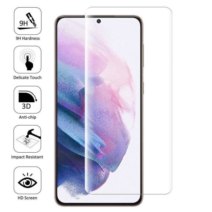 Film de protection - Samsung - Galaxy S21+ 5G - Verre trempé - Transparent - Résistant aux rayures
