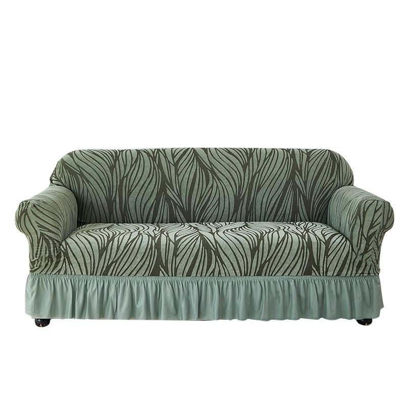 Jacquard Skirt Sofa Cover Image Corrugated All-Inclusive Elastic Sofa Cover Thickened Non-Slip Universal In All Seasons