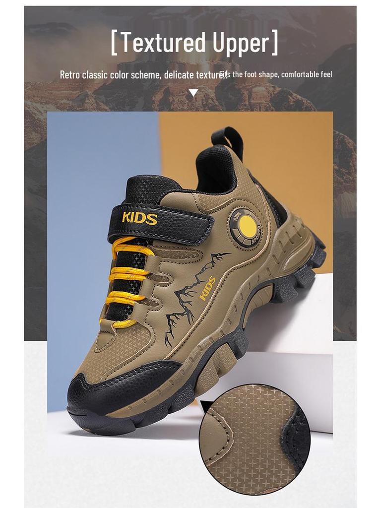 Boys' Thickened Non-Slip Warm Sneakers for Autumn & Winter - Outdoor Hiking Shoes for Middle & Big Kids