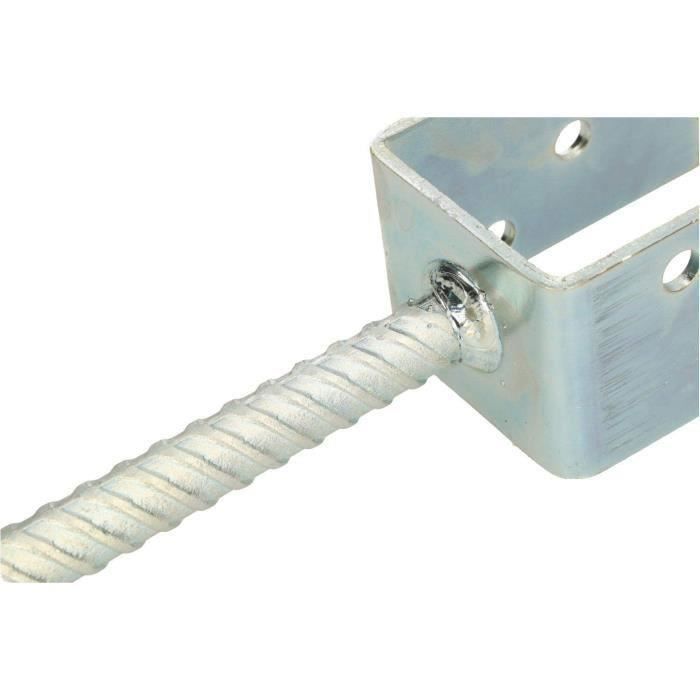Support de Poteau en U - KOTARBAU - 81 mm - Acier Galvanisé - Longueur 190 mm - Résistant aux Intempéries