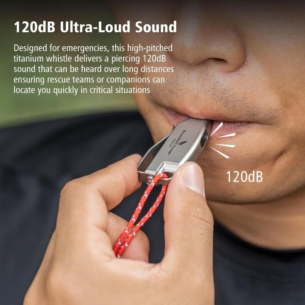 Titan-Überlebispfeife Korrosionsbeständig Kompakt Notfall-Sicherheitspfeife Schallübertragung Weit Rostfrei