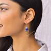 Natural Lapis Lazuli Earrings Lapis Earrings for Women Sterling silver nature inspired Leafy design earrings Gemstone earrings for her