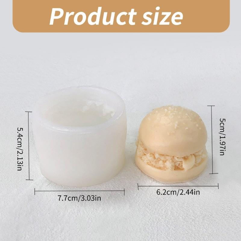 Hamburger Silicone Molds for Candle Soap Gypsum Decorations, Hamburger Shaped Candle Molds for Making Birthday Present