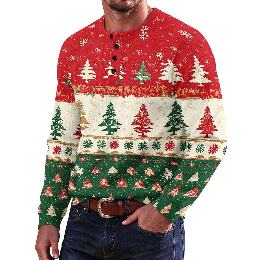 Men's Christmas Print Sweater for Holiday Party and Winter Wear