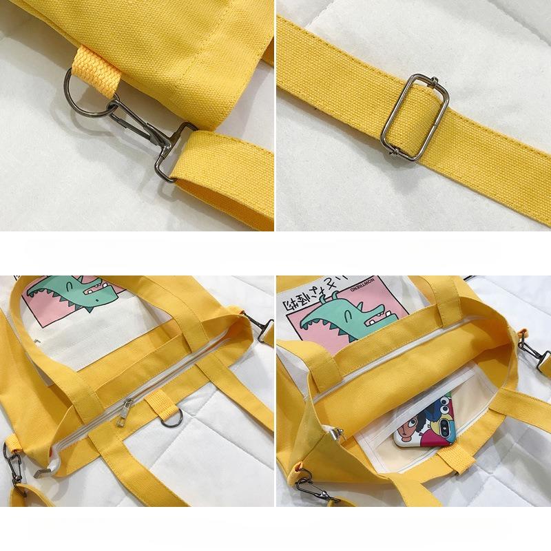 Student Backpack Korean Girl Handbag Canvas Multilayer Single Shoulder Bag Large Capacity Cartoon Tote Wholesale