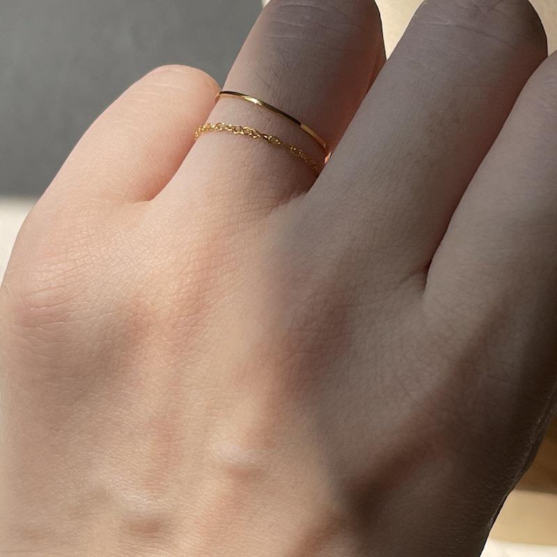 "Stunning 14k Ultra-Thin 0.5mm Arc Ring for Women – Versatile Joint or Little Finger Wear, No-Fade, Smooth Surface"