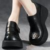Fashion GKTINOO Retro Flat Platform Women Wedges Shoes Luxury 6cm Platform Shoes Thick Heels Genuine Leather Casual Hook & Loop Pumps