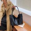 Retro new large-capacity shoulder bag fashionable solid color tote women's bag
