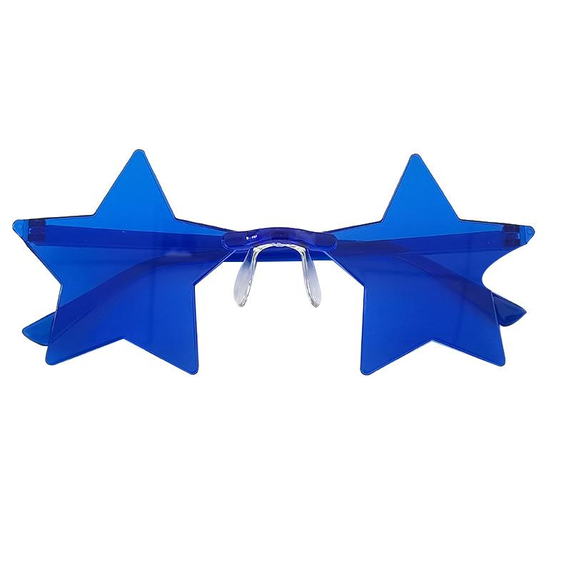 Ochelari de soare cu stea subțiri, culoare ocean, fără rame, personalizați, colorați, pentru dans, oglindă integrată de culoare bomboană