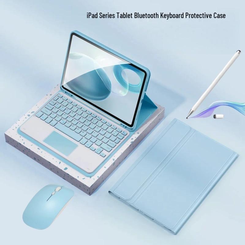 iPad A16 10th Gen Case with Touchpad Backlit Bluetooth Keyboard, Spanish Layout with Ñ
