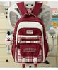 Schoolbag new student schoolbag travel backpack plaid contrasting color college style middle school student multi-compartment backpack