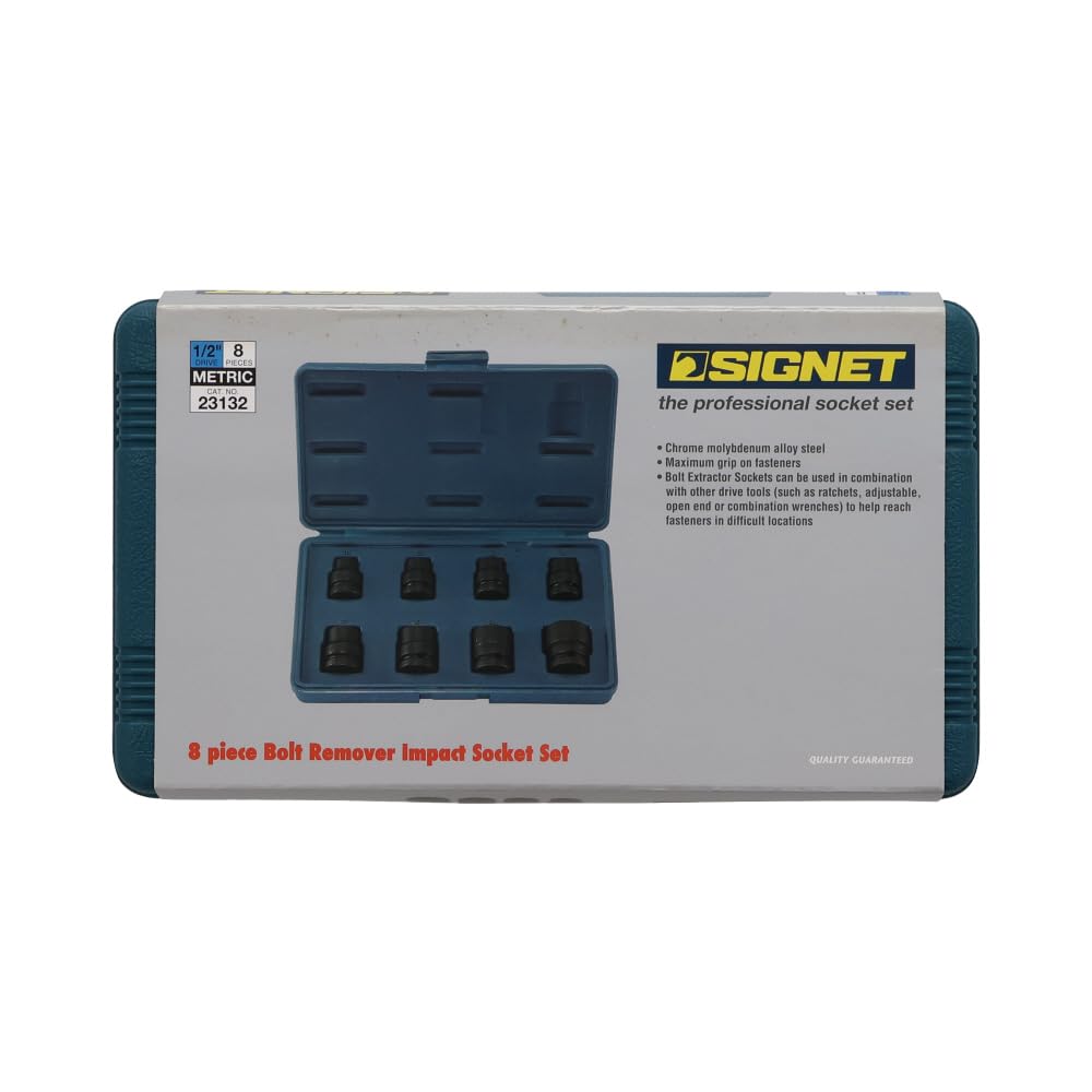 SIGNET 23132 1/2" DR Impact Bolt Remover Socket Set (8 Pieces)