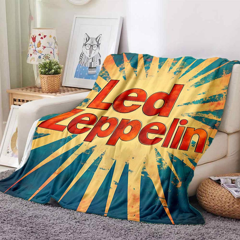 1PC Led Zeppelin Blanket Soft Warm All Season Throw for Sofa, Bed, Car, Office Vibrant Colorful Design, Durable & Cozy Gift