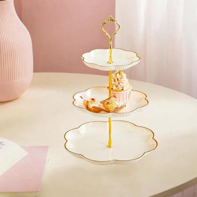 3 Katlı Cupcake Standı Servis Tepsisi Estetik Meyveli Kek Yaratıcı Kuru Tabak