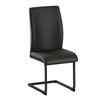 2-piece Set of Black PU Dining Chairs: Black Metal Legs, Ergonomic Design, Comfort and Aesthetics In One.
