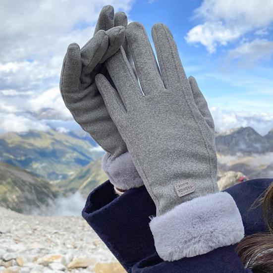 Women Winter Gloves Fleece Lined Touchscreen Gloves Thickened Warm Full Finger Windproof Gloves