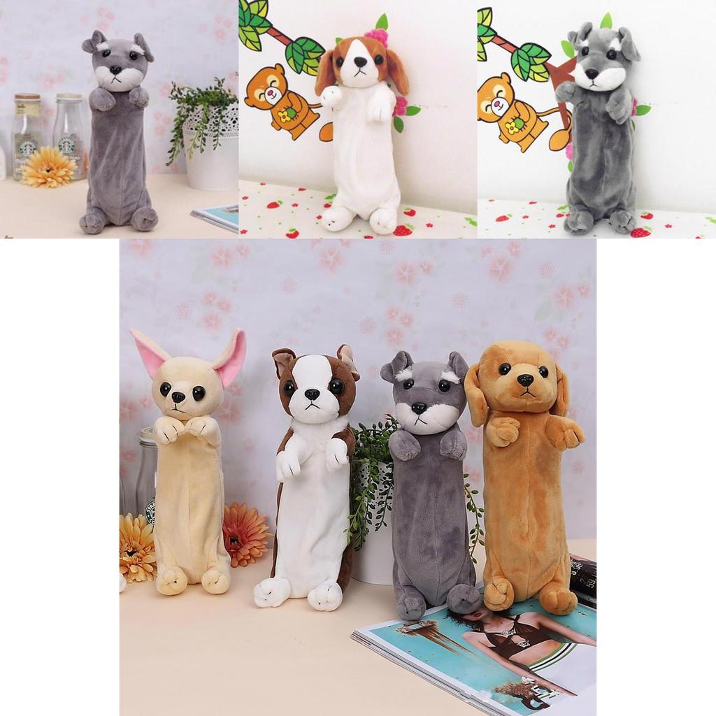 Charming Kawaii Dog Pencil Bag Plush Pencil Pouch Perfect For Makeup And Stationery Storage