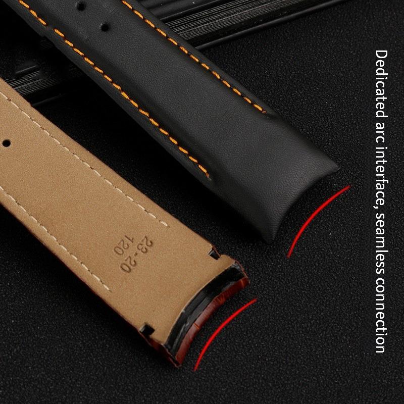 Classic 22/23/24mm Genuine Calf Leather Watchband Watch Band Strap for Tissot Watch T035627/617/407 Series Watch Band Butterfly Buckle