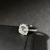 925 Sterling Silver Moissanite Women's Classic Four-Prong Ring, PT950 Plated.