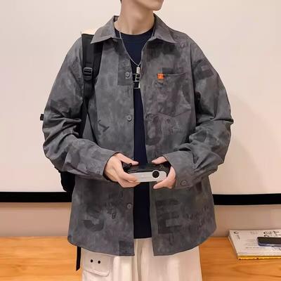 2024 Frühling und Herbst Langarmhemd Japanischer Hong Kong Stil Ins Loses Hemd Herren Sommer Trendy Vielseitiger Freizeitmantel