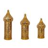 Decorative Candle Lanterns Moroccans Lanterns Retro Golden Metal Lanterns Candle Holder for Home Patios Outdoor Decors