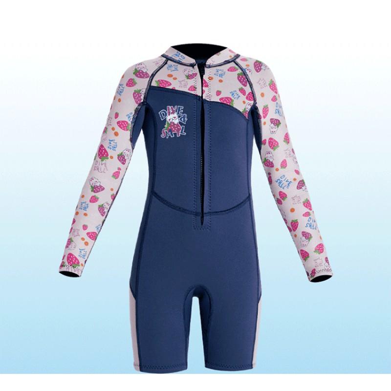 Children's Diving Suit 2.5MM One-piece Long Sleeve Shorts Women Snorkeling Surfing Warm Jellyfish Swimming