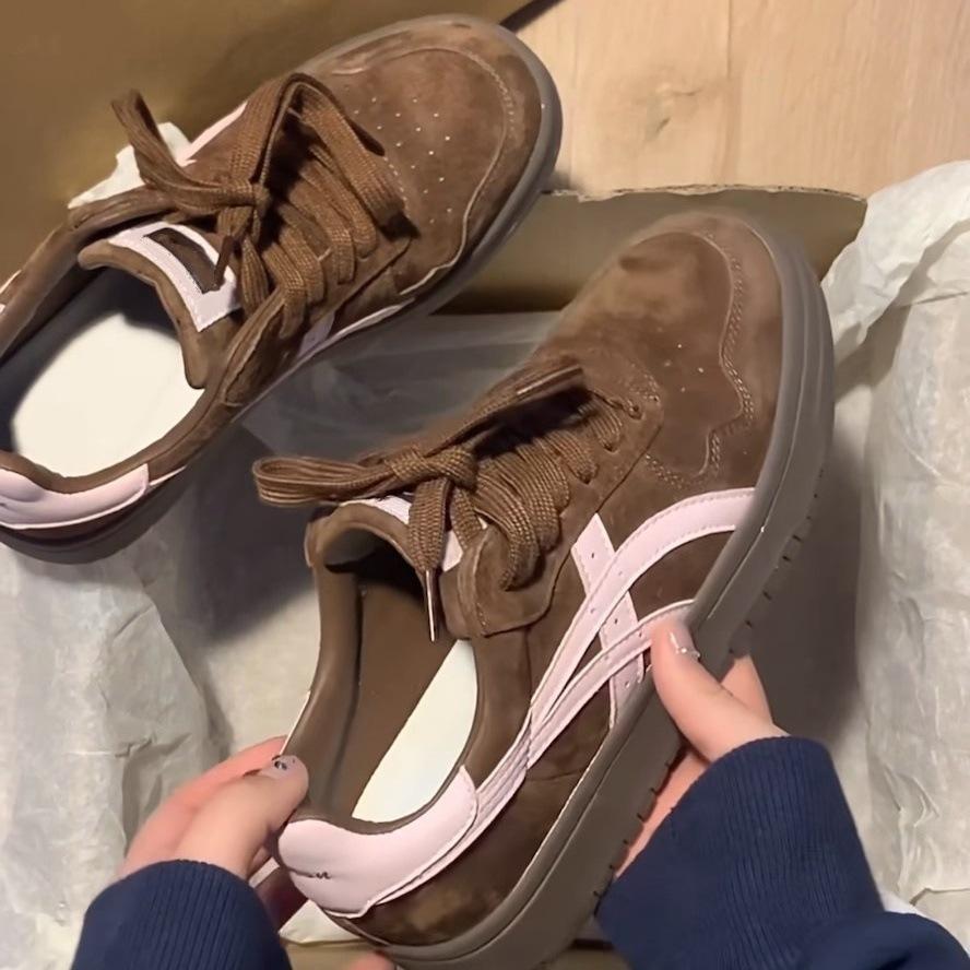 

женские осенние спортивные и повседневные кроссовки на толстой подошве, кроссовки Форреста Гампа в стиле ретро, дышащие, студенческие кеды для скейтбординга, дышащие, увеличивающие рост 40 коричневый