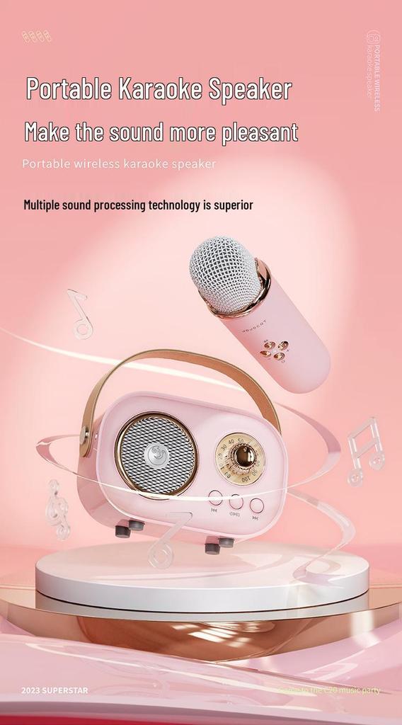 Children's Wireless Bluetooth Karaoke & Education Microphone Speaker