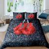 Microfiber Boxing Gloves Athlete Silhouette Queen King Take That Punch Boxing Duvet Cover Sports Games Theme Twin Bedding Set