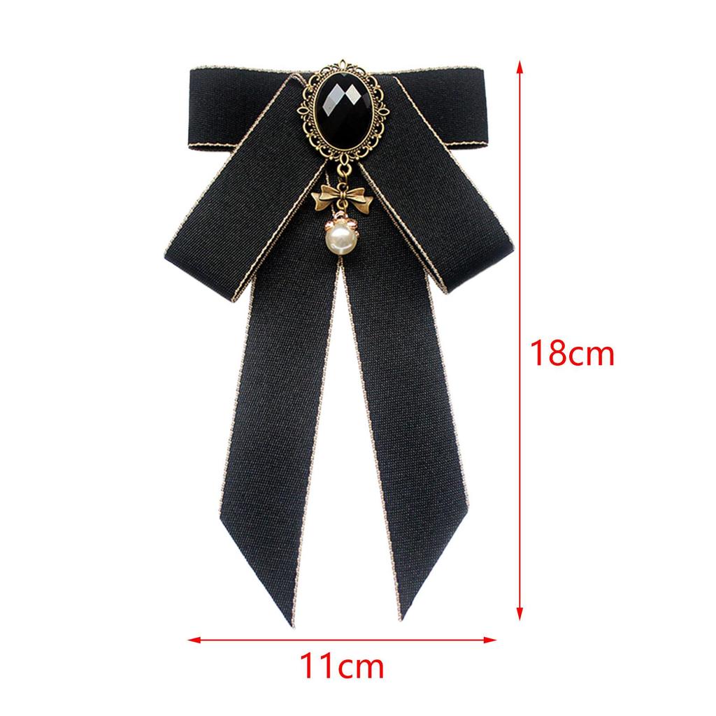 Bow Tie Ribbon Brooch Necktie Pre Tied Ladies Pin Bowknot Shirt for Uniform