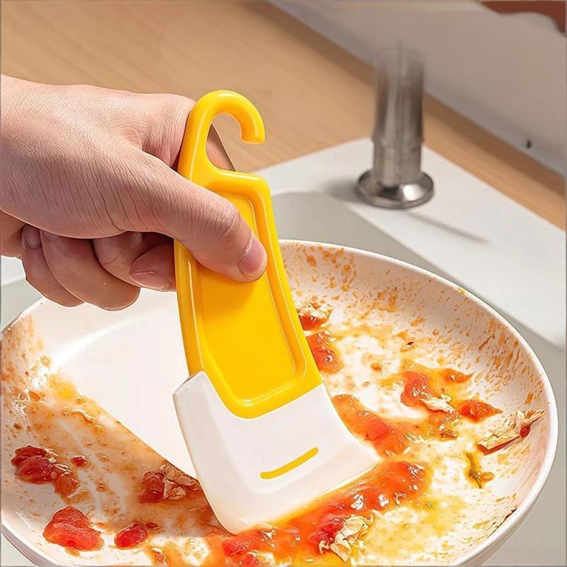 Kitchen Silicone Residue Scraper 2/4Pcs Non-Scratch Reusable Pot Pan Dish Scraper for Home Restaurant Cleaning Use