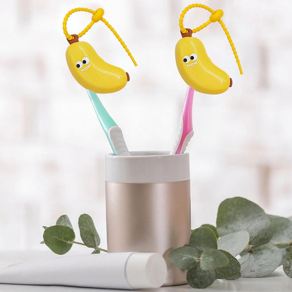 Tooth Brush Cover Portable Toothbrush Holder Travel Toothbrush Protective Caps Cute Banana Hiking Camping Brush Caps Case