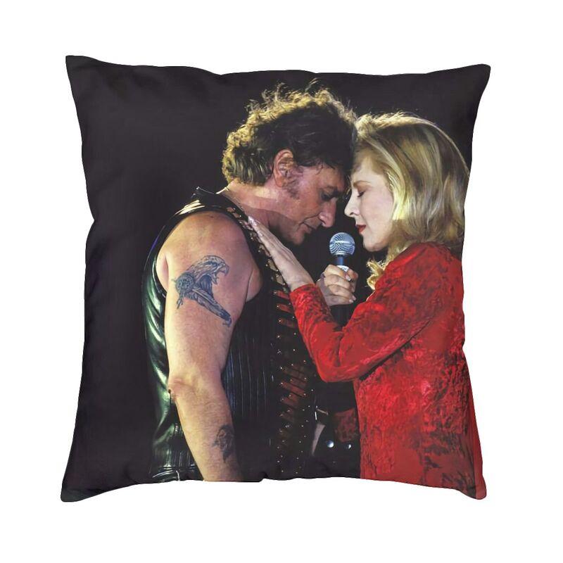 Fashion Johnny Hallyday Cushion Cover X Soft Singer French France Pillow Case for Car Square Pillowcase Home Decorative