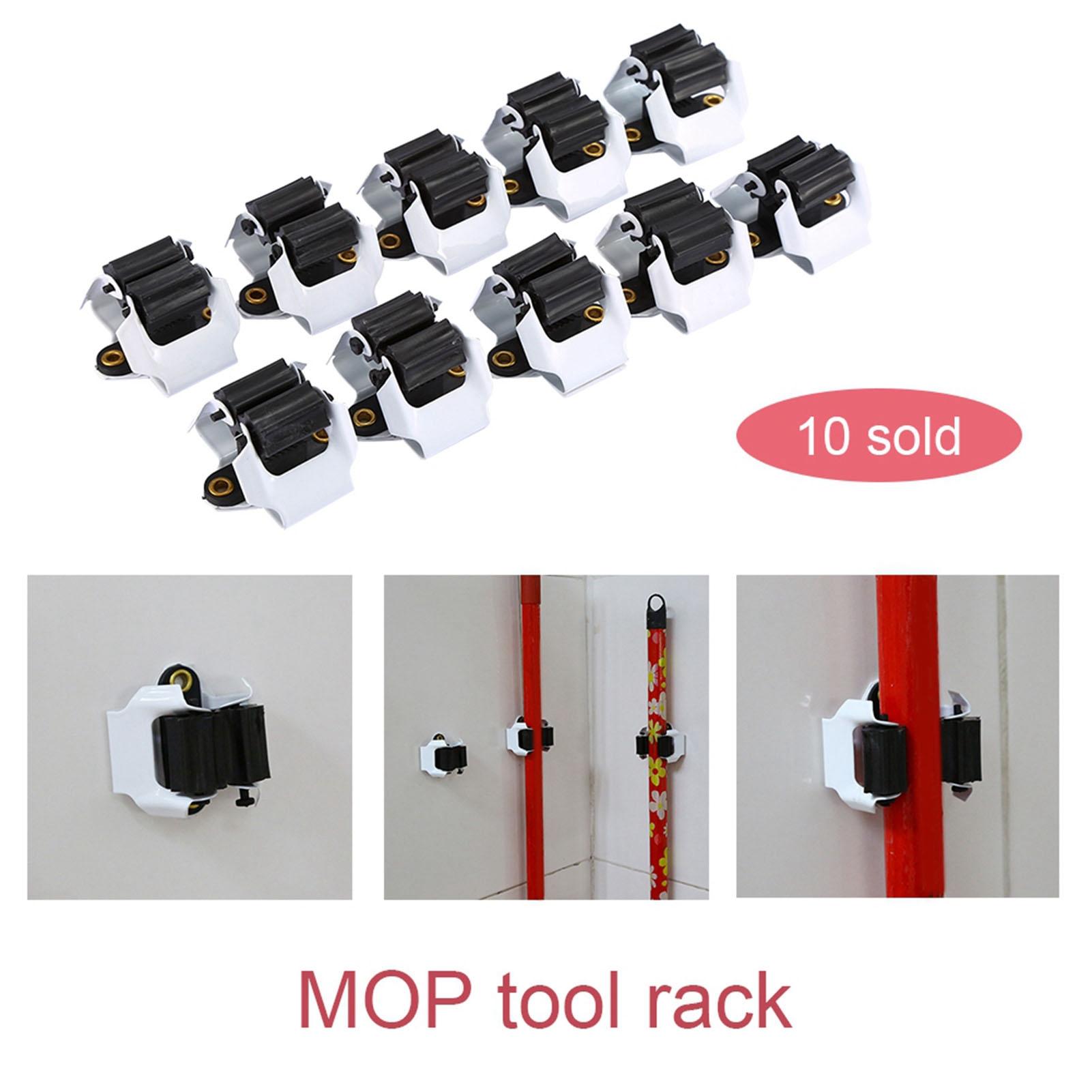 

10PCS Kitchen Mop Broom Holder Wall Mounted Organizer Brush Storage Hanger Tool
