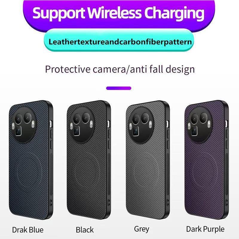 For Realme GT 8 Pro Case Carbon Fibre for  Wireless Charging Phone Case for Realme GT8 8pro Lens Protection Hard Cover