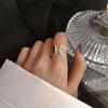 Silver Simple Punk Hollow Rings for Women Geometric Fashion Open Adjustable Handmade Party Jewelry Gift Allergy Engagement Ring