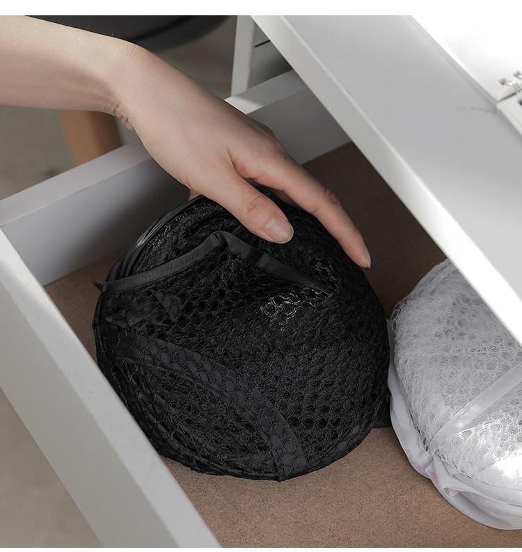 Cesta de Lavandería Plegable de Malla de Nylon Estilo Nórdico, Ligera con Doble Asa para Dormitorios de Estudiantes