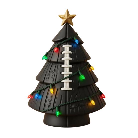 Ball Christmas Tree Ornament Fun Football Xmas Tree Decoration Basketball Tree with Golden Star Topper for Festive Holiday Decor