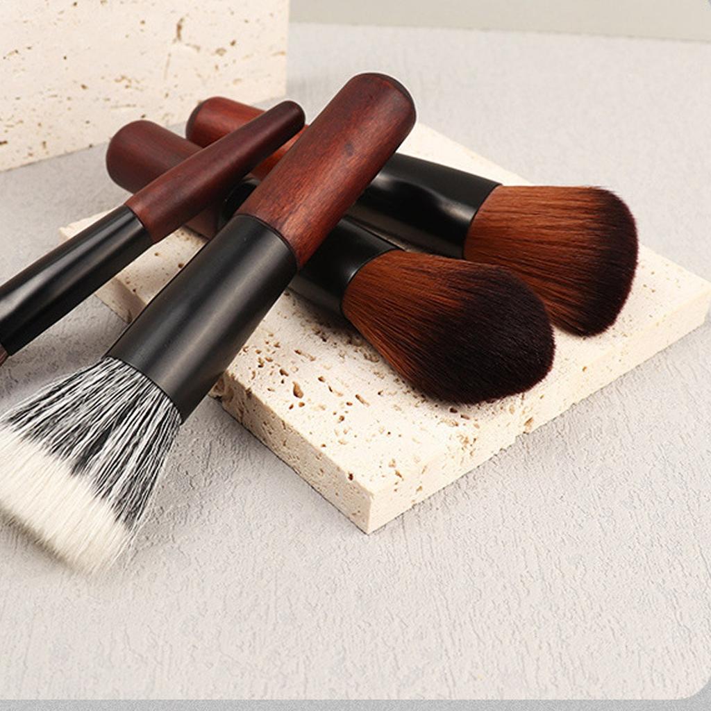 Travel Makeup Brush Set Synthetic Mini 12PCS Powder Highlight Concealer Eye Shadows Blush Mini Makeup Brushes Black Brown