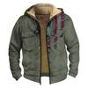 Men'S Winter Zipper Hooded Fleece Sweatshirt With Patch Pocket Casual Jacket
