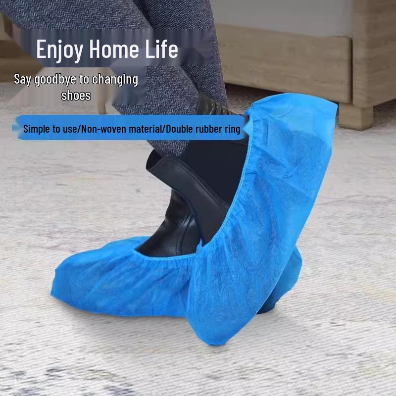 Disposable Non-Slip Indoor Overshoes for Adults and Children - Thickened, Anti-Static, Wear-Resistant, Non-Woven Foot Covers for Guests