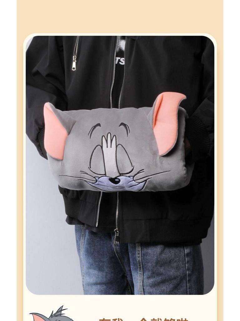 Tom und Jerry Winter Plüsch Handwärmer Kissen - Gemütliches Tom-Katze & Jerry-Maus Nickerchen Kissen
