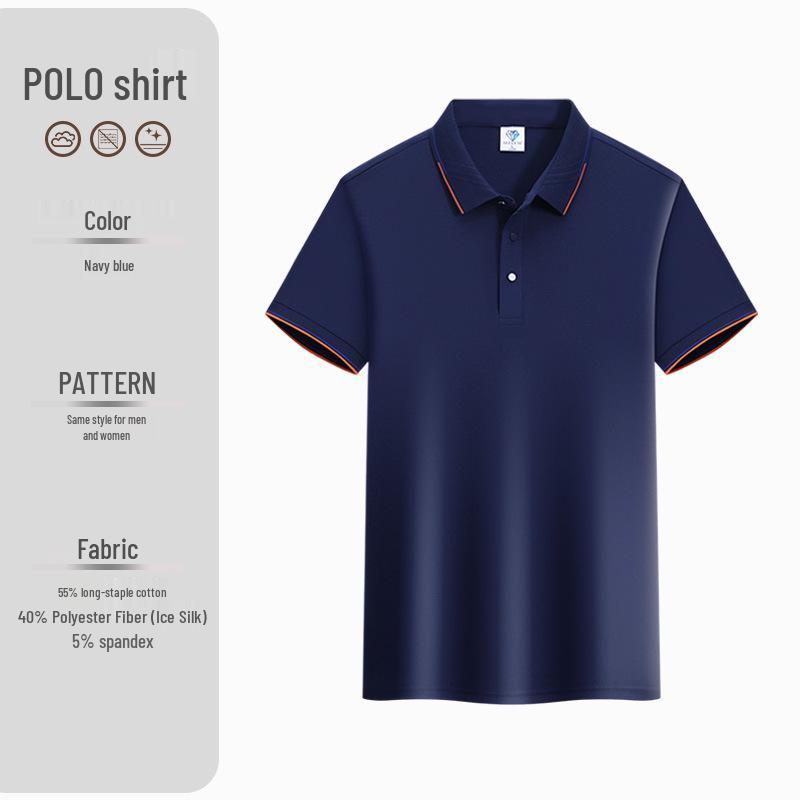 Custom Plus Size Cotton Polo Shirt with Logo Printing - Short Sleeve Lapel Design for Workwear