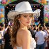 Women S Felt Jazz Hat With Rhinestone Tassel For Party